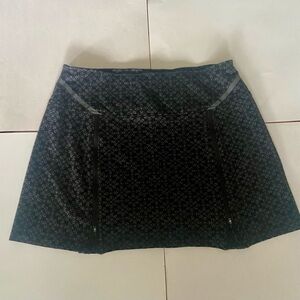 Title Nine Skirt Womens Small Black Floral Tennis Golf Activewear Zip Pocket